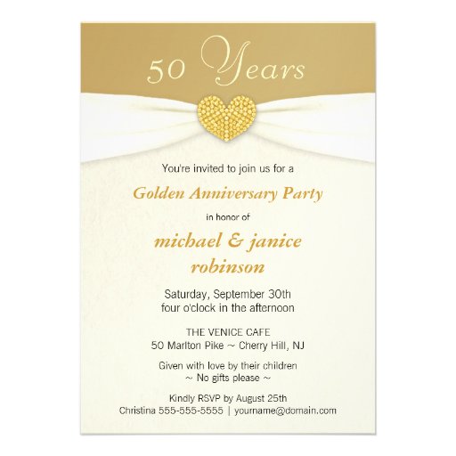 50th Anniversary Party Invitations - Classic Ivory