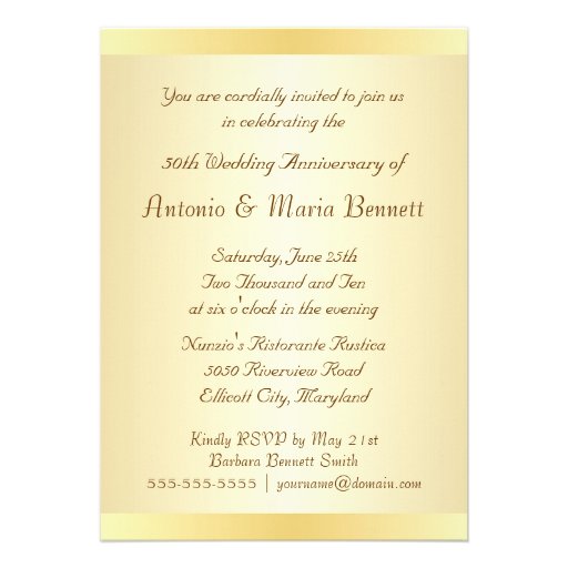 50th Anniversary Party Invitations - Contemporary