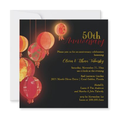 Wedding Party Lanterns on Glowing Red Lanterns Designed On Custom Wedding Anniversary Party