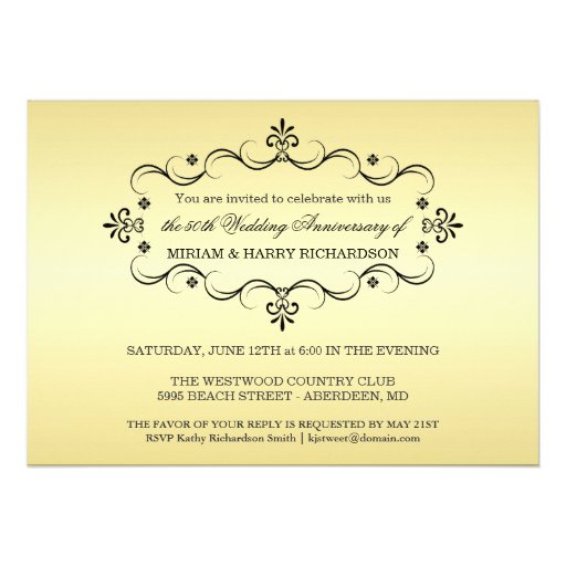 50th Anniversary Party Invitations with Photo