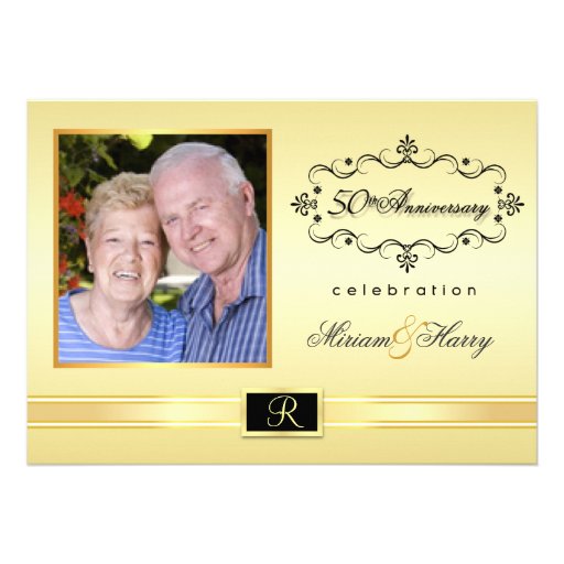 50th Anniversary Party Invitations with Photo