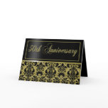 50th Anniversary Party Invite (Chaucer/black gold) Greeting Card