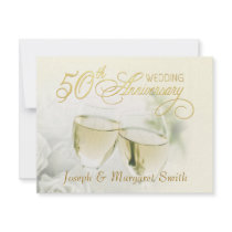 50th Anniversary Party - Ivory RSVP Reply Cards Custom Invite