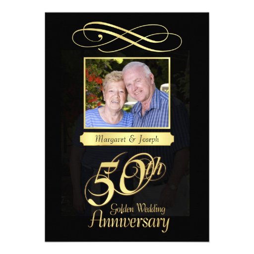 50th Anniversary Party Photo Invitations