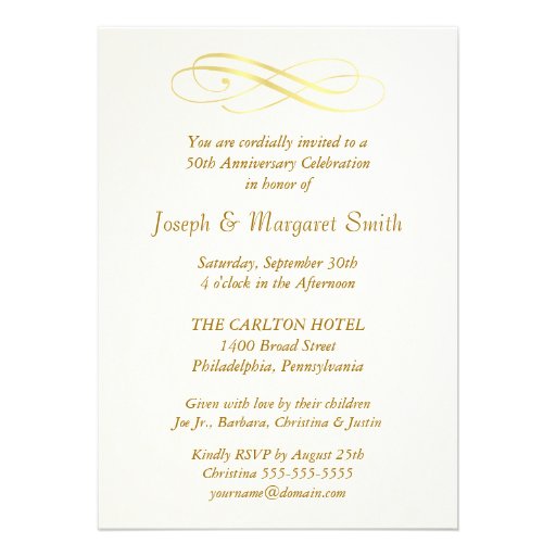 50th Anniversary Party Photo Invitations