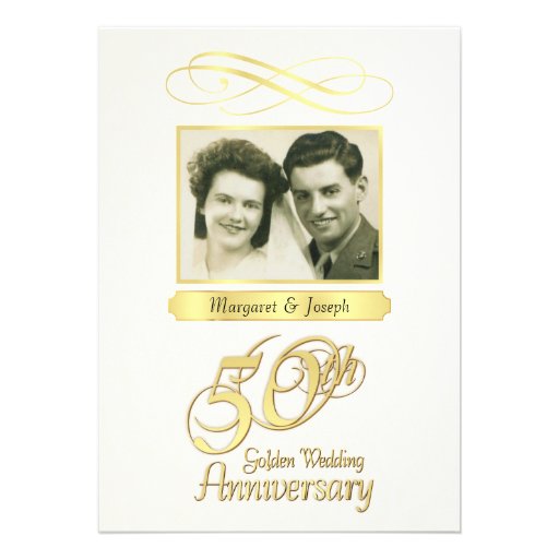 50th Anniversary Party Photo Invitations