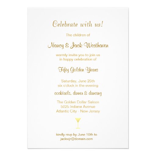 50th Anniversary Party Photo Invitations - Bargain
