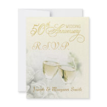 50th Anniversary Party - RSVP Reply Cards Custom Announcements