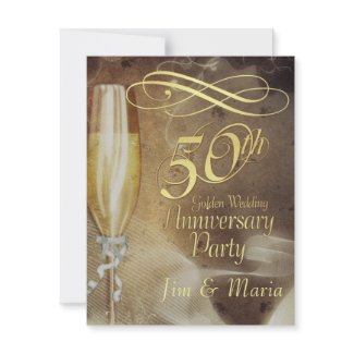 50th Anniversary Party - RSVP Reply Cards invitation