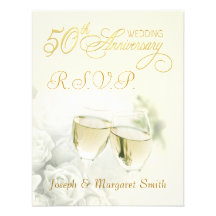 50th Anniversary Party - RSVP Reply Cards Custom Announcements