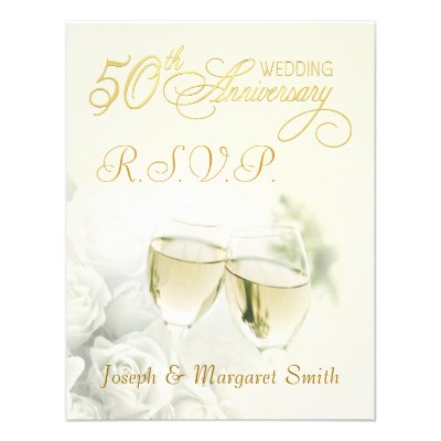 50th Anniversary Party - RSVP Reply Cards Custom Announcements