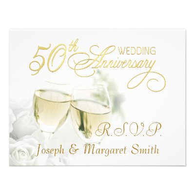 50th Anniversary Party - RSVP Reply Cards Personalized Invites