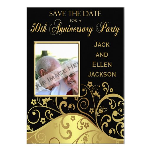 Personalized 50th Anniversary Invitations Custominvitations4u Com Save The Date Anniversary Templates