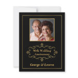 50th Anniversary Party - Vintage Black &amp; Gold Personalized Announcement