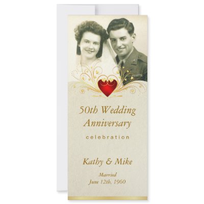 50th Anniversary Party Vintage Photo Invitations (10-pack)