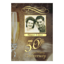 50th Anniversary Party Vintage Photo Invitations