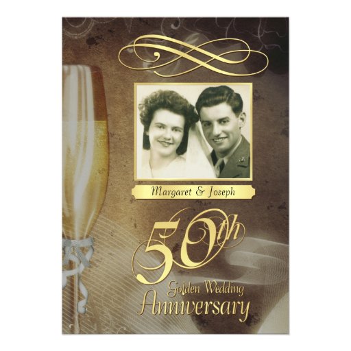 50th Anniversary Party Vintage Photo Invitations