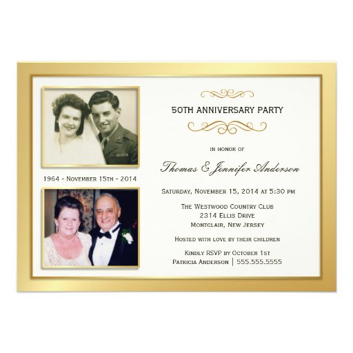 50th Anniversary Past & Present Photo Invitations