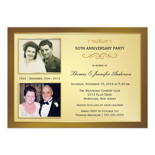 50th Anniversary Past & Present Photo Invitations