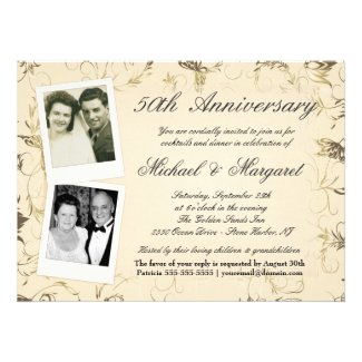 50th Anniversary - Photo Invitations - Then & Now