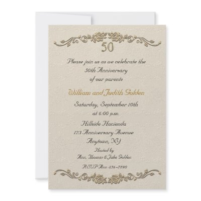 50th Anniversary Rose Border Invitation by StarStock