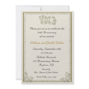 50th Anniversary Roses Invitation invitation