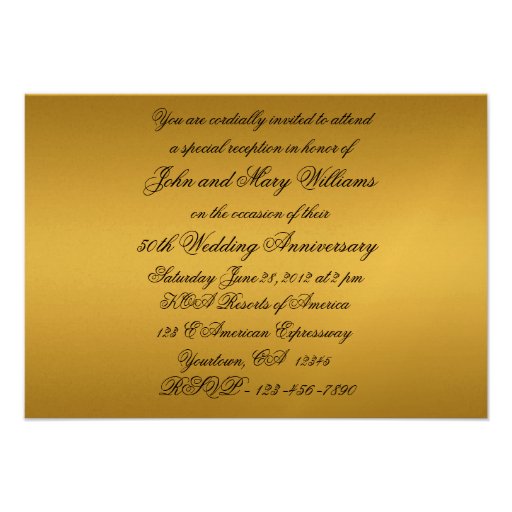 50th Anniversary RSVP Card