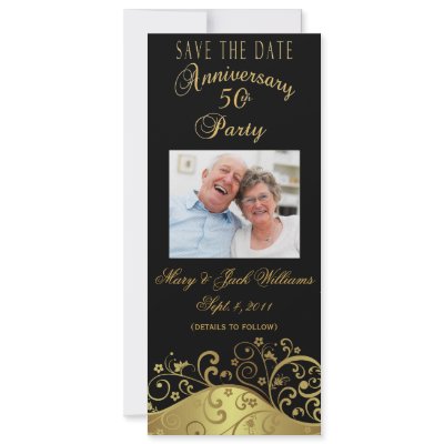 50th Anniversary Save the Date Photo Card Invite by NightSweatsDiva