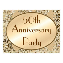 50th Anniversary Vintage Invitation Postcards