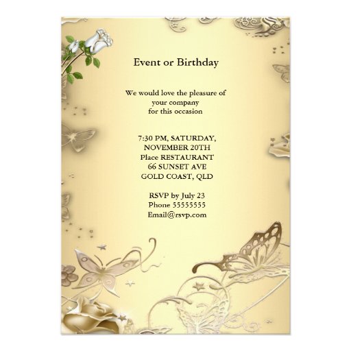 50th Anniversary Wedding Cream Rose Gold Custom Invites