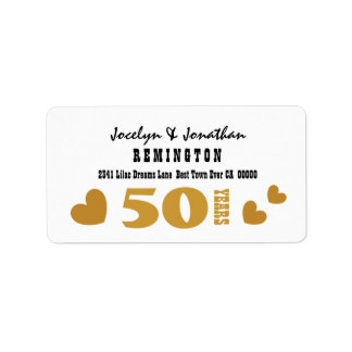 50th Wedding Anniversary Shipping, Address, &amp; Return Address Labels ...