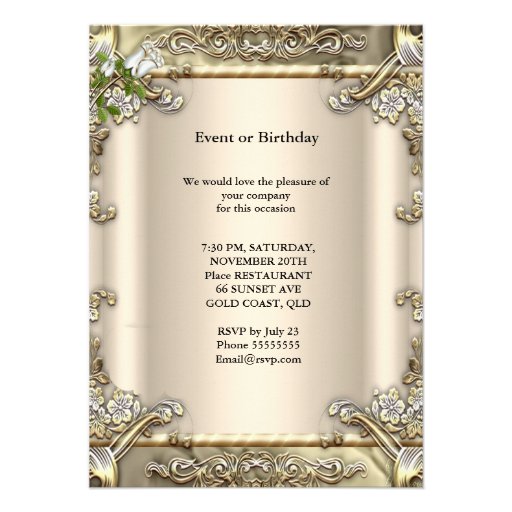 50th Anniversary Wedding Rose Gold Beige Custom Invitation