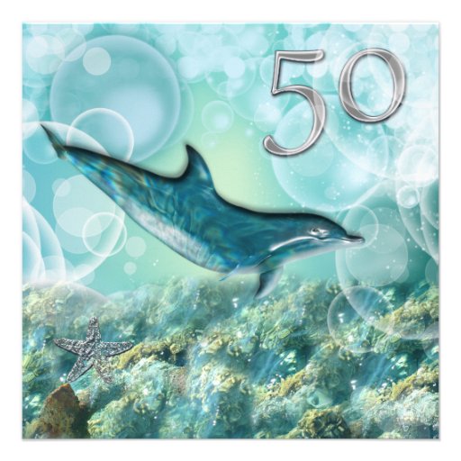 50th beach tropical birthday party invitations