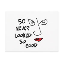 50th birthday, 50 never looked so good! postcards
