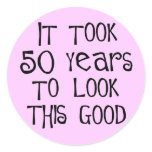 50th birthday, 50 years to look this good! round stickers