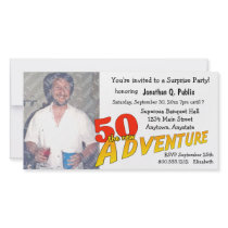 50th Birthday Adventure Party Photo Invitation Personalized Photo Card