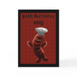 50TH BIRTHDAY BBQ INVITATION - BARBECUE INVITATION GREETING CARD