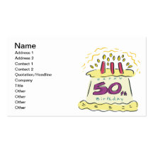 50th Birthday Business Card Templates