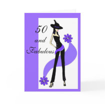 50th Birthday Card for Women by NightSweatsDiva 50th Birthday Card for Women