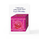 50th BIrthday Card - Rose Gift Box - FUNNY