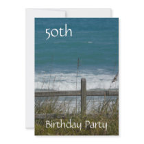 50th Birthday Celebration-Ocean/Male Custom Announcements