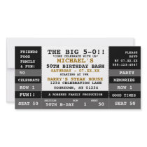 50th Birthday Concert Ticket Photo Card Template
