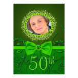 50th birthday elegant green floral invitation card invitations