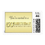 50th Birthday - Elegant Party Invitation Postage stamp