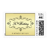 50th Birthday - Elegant Party Invitation Postage stamp