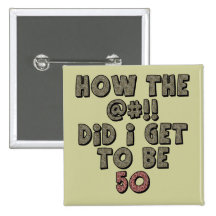 50th Birthday Favor Button