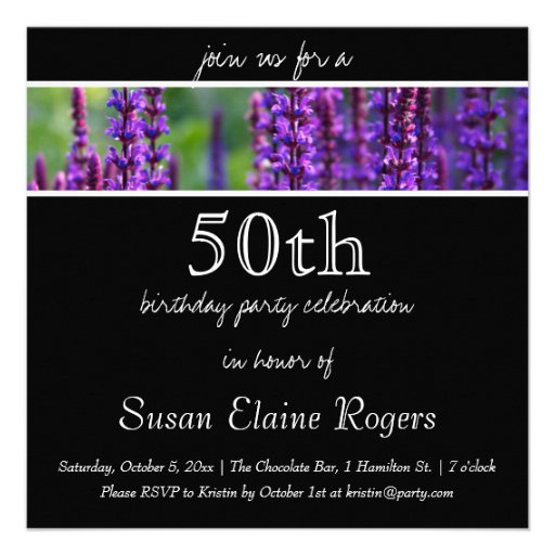 50th Birthday Floral Invitation