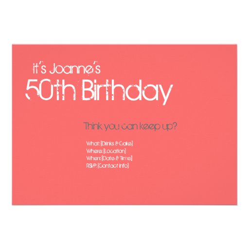 50th Birthday - Foxy 50 Invitation