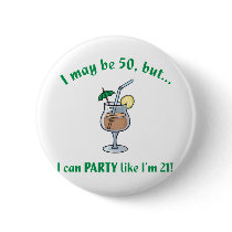 50th Birthday Gag Gift Button