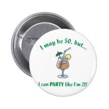 50th Birthday Gag Gift Button
